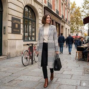 Cato Multicolor Plaid Blazer Long Top Coat Size S Like New